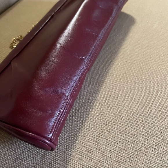 Frenchy Of California Vintage Burgundy Shoulder Bag leather Medium Size - Picture 9 of 16